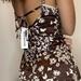 Urban Outfitters Dresses | Brown Velvet Floral Dress | Color: Brown/White | Size: S