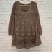 Free People Dresses | Free People Floral Embroidered Tunic Dress With Bell Sleeve Size S | Color: Gray/Purple | Size: S