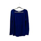 Athleta Sweaters | Athleta Cobalt Blue Studio Scoop Neck Fleece Lined Sweater Size Large | Color: Blue | Size: L