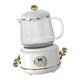 Health Pot, Hot Tea Maker Wide Opening Hot Water Boiler Stainless Steel Glass Multifunctional Mini Electric Glass Kettle for Kitchen Home Office (White)