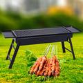 SolarEra Genkent 32" Household Mini Built-In Portable Charcoal Grill Stainless Steel/Cast Iron in Black/Gray | 13 H x 32.28 W x 8.86 D in | Wayfair