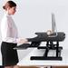 Inbox Zero Krystall Height Adjustable Standing Desk Convert Sit Stand Dual Monitor & Laptop Riser Workstation (30") Wood/Metal | Wayfair