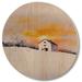 August Grove® Countryhouse at Sunset IV - Lake House Cottage Wood Wall Art - Natural Pine Wood in Brown/White/Yellow | 16 H x 16 W x 1 D in | Wayfair