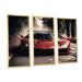 Latitude Run® Red Italian Lambo Sports Car Racing in Urban Setting I - 3 Piece Print on Canvas in White | 20 H x 36 W x 1 D in | Wayfair