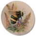 August Grove® Bee Flying To A Flower III - Animals Bee Wood Wall Art - Natural Pine Wood in White | 36 H x 36 W x 1 D in | Wayfair