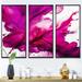 Latitude Run® Ancient Mystery In Viva Magenta II - Abstract Liquid Ink Canvas Wall Art Set Metal in Indigo/Pink/Red | 32 H x 48 W x 1 D in | Wayfair