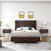 House of Hampton® Kylie 3 Piece Bedroom Set Upholstered, Wood in Brown | 52 H x 67 W x 87.4 D in | Wayfair 5C5536ACE3FF4070AE1FEDCFB807F28B