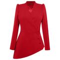 Women's Fierce Red Timeless Asymmetric Blazer Small Tia Dorraine