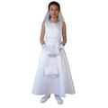 Satin Holy Communion Dress with Handbag and Veil