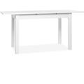 Table extensible Coburg - Décor blanc - Allonge de 40 cm - L120/160 x H76,5 x P70 cm