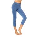 No Nonsense Klassische Capri-Denim-Leggings für Damen, mit Taschen, stilvolle und Bequeme Schlupfjeans für Frauen, Light Denim, X-Groß