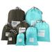 VORCOOL 8 Pcs Multifunctional -proof Nylon Drawstring Bag Cord Bag Storage Packing Bag for Outdoor Traveling (Light Blue an