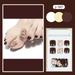 Brown Press on Toenails with Leopard Print Charming Comfortable to Wear Manicure Nails for Shopping Traveling Dating