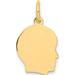 14K Yellow Gold Plain Small .013 Gauge Facing Right Engravable Boy Head Charm (18 X 10) Made In United States xm104/13