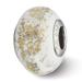 Beautiful Sterling Silver Reflections White w/Gold Foil Ceramic Bead