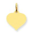 14k Yellow Gold Heart Disc (12x17mm) Pendant / Charm