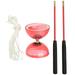 1 Set Chinese Yo-yo Juggling Toy Crystal Diabolo Plaything with Sticks and String