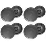 (8) Rockville HC85 8 Inch 700 Watt Black In-Ceiling Home Theater Speakers 8 Ohm