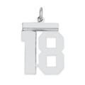 Sterling Silver Sterling/Silver Rhodium-Plated Polished Number 18 Charm (21 X 16) Made In United States qms18