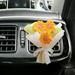 New Years Decorations Car Woven Simulation Bouquet Atmosphere Outlet Clip Mini Woven Sunflower Used For Home Decoration And Car Decoration