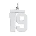 Sterling Silver Sterling/Silver Rhodium-Plated Polished Number 19 Charm (21 X 16) Made In United States qms19