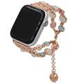 AUPERTO Adjustable Wristband Handmade Night Luminous Pearl Bracelet Fit With Watch Band 38-40mm /42-44mm Series 5 /4 /3/ 2 /1 ROSE GOLD 42-44mm