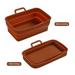 Collapsible Silicone Air Fryer Liners Rectangular Air Fryer Silicone Pot Reusable Silicone Air Fryer Basket Fits