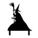 Garden Decor Metal Witch Cat Boiler Specter Decorative Garden Stakes Outdoor Garden Decor Silhouette Stake For Yards Gardens Decor Lawn Backyard Insert Card Slot