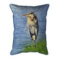 Betsy Drake Interiors SN1429 11 x 14 in. Windy Blue Heron Small Indoor & Outdoor Pillow