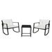 IVV 2pcs Coffee Table 1pc Exposed Rocking Chair Three-Piece Set Black