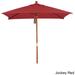 Havenside Home Port Lavaca 6ft Square Sunbrella Fabric Wooden Patio Umbrella by Base Not Included Jockey Red