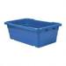 Quantum Storage 100 Lb Load Capacity Blue Polypropylene Cross-Stack Container Stacking 25.1 Long x 16 Wide x 8-1/2 High