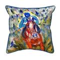 Betsy Drake Interiors HJ1439 18 x 18 in. Horse Finishing Large Indoor & Outdoor Pillow