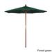 Havenside Home Port Lavaca 7.5ft Round Sunbrella Wooden Patio Umbrella by Base Not Included Forest Green