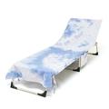 ZUARFY Candy Color Dyeing Chaise Lounge Chair Cover with Side Pockets Ties Foldable Beach Bath Towel for Pool Sun Lounger Hotel Garden No Sliding