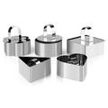 5 Pack Cake Ring Stainless Steel 3 x 3 inch Square Dessert Mousse Mold with Pusher and Lifter Cooking Rings Different Shape