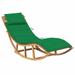 walmeck Rocking Sun Lounger with Cushion Solid Teak Wood