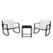 Single 2pcs Coffee Table 1pc Exposed Rocking Chair Three-Piece Set Unique Design Patio Furniture Set for Garden Outdoor Black
