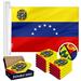 G128 10 Pack: Venezuela 7 Stars Venezuelan Flag | 4x6 Ft | Double ToughWeave Series Double Sided Embroidered 210D Polyester | Country Flag Embroidered Design Brass Grommets Heavy Duty 2-ply