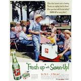 Seven-Up Soda Ad 1954. /N Fresh Up With Seven-Up! Advertisement For 7-Up Soda ( The All-Family Drink ) From An American Magazine 1954. Poster Print by (24 x 36)