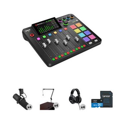 RODE RODECaster Pro II 4-Person Podcasting Kit with SM7B Mics, Broadcast Arms, a RCP II