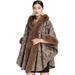 PIKADINGNIS Cloak Wraps Shawl Hooded Poncho for Women Faux Fur Luxurious Cardigan Ethnic Cape Pashmina Elegant Coat for Cold Weather
