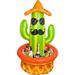 Fun Little Toys 46â€³ Inflatable Cactus Cooler for Parties Fiesta Party Decorations Pool Cooler with Sombrero Hat Cinco De Mayo Party Decorations Mexican Party Favors Taco Party Pool Party Supplies