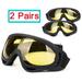 SAYFUT 2 Pairs Ski Goggles Snowboard Goggles Skate Glasses Motorcycle Cycling Goggles for Youth Men & Women Winter Snow Outdoor Sports Goggles with UV Protection Wind Resistance Yellow