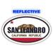 San Leandro City California State Flag | CA Flag Alameda County Oval State Colors Reflective Sticker Car Decal 3x5 inches