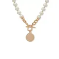 Anne Klein Gold Tone 16'' Pearl Toggle Collar Necklace