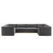 Gray Sectional - Conjure Channel Tufted Performance Velvet 6-Piece U-Shaped Sectional by Modway Velvet | 28 H x 155 W x 73 D in | Wayfair