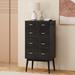 Ebern Designs Leoanthony 8 Drawer 23.75" W Chest Wood in Black | 45.55 H x 23.75 W x 16.75 D in | Wayfair DD6A737AEEF8438B987C051BD790E3FF