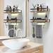 17 Stories Floating Shelves, Lighted Wall Mounted Shelves, Paulownia Wood Wall Storage Shelves For Bathroom | 2.3 H x 16.5 W x 5.5 D in | Wayfair