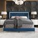 Mercer41 Soufian Low Profile Standard Bed Upholstered/Velvet, Metal in Blue | 47.6753 H x 43.5382 W x 80.5753 D in | Wayfair